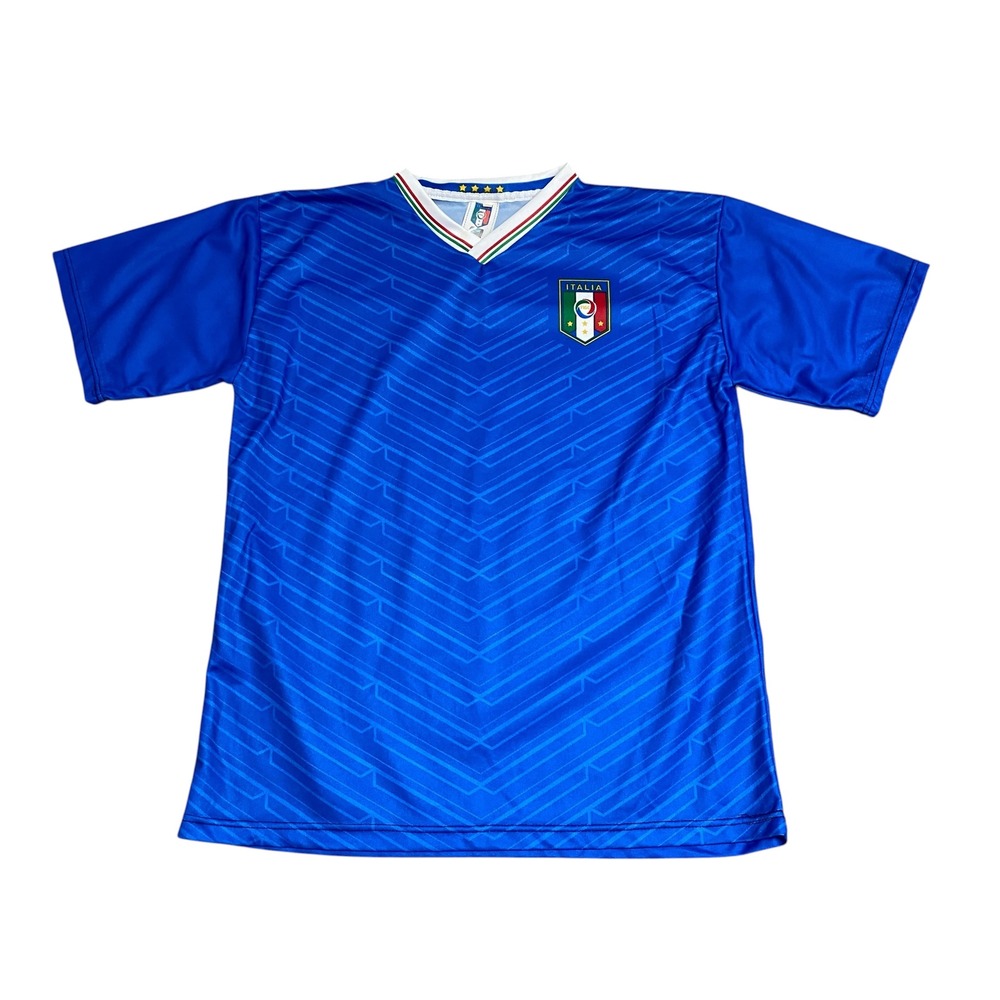 Blue Italy Soccer Jersey FIGC Futbol Shirt